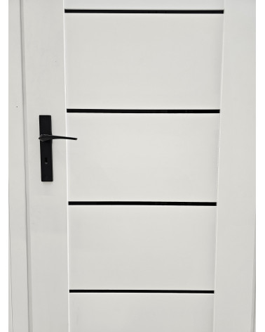 ADEL black door handle on a white door