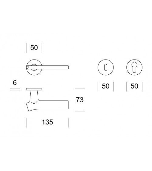 Polished chrome Ento Wing door handle design handle