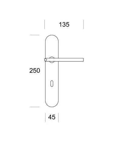 Ento Wing door handle with dimensions