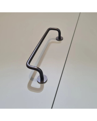 Black AVA furniture handle design handle bottom view mounted on furniture