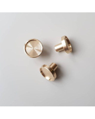 INA brass furniture knob design handle trio of knobs top view placed on flat surface