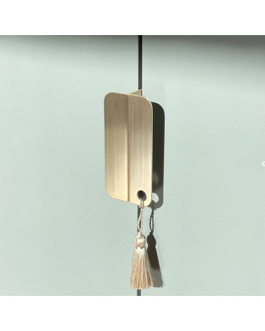 EDIT O brass furniture handle designer handle angled view positioned vertically