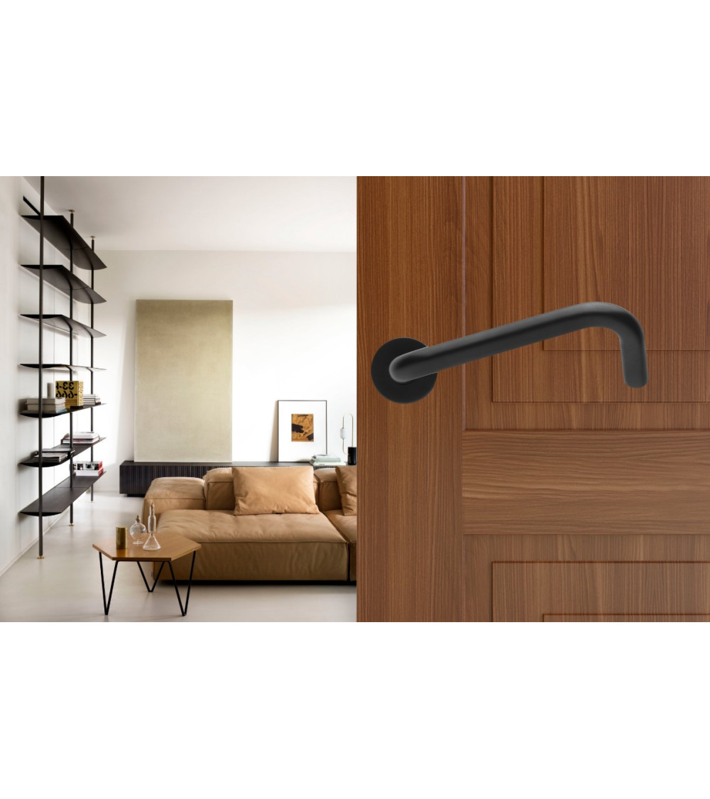 High-End Italian Stainless Steel Door Handles for PRM in Black - NoHand model - designer handle