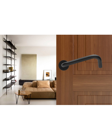 High-End Italian Stainless Steel Door Handles for PRM in Black - NoHand model - designer handle