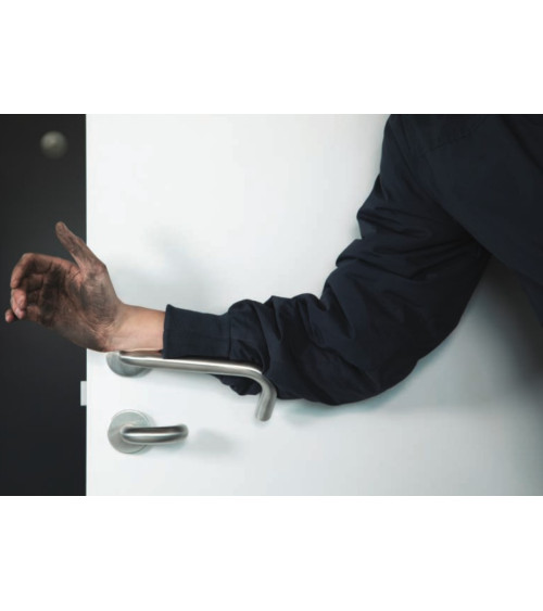 Stainless Steel Door Handles for PRM, NoHand model with Copper Finish - Made in Italy - designer handle