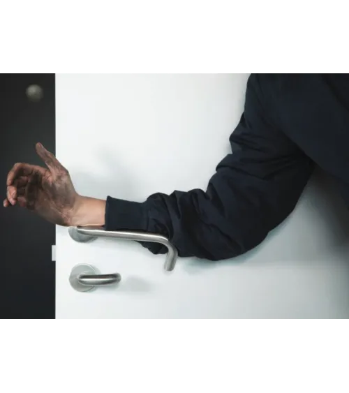 Stainless Steel Door Handles for PRM, NoHand model with Copper Finish - Made in Italy - designer handle