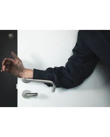 Stainless Steel Door Handles for PRM, NoHand model with Copper Finish - Made in Italy - designer handle