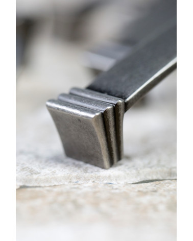 LIBRETTO old silver furniture knob designer handle zoomed view