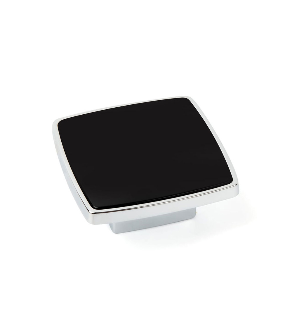 BIG black/polished chrome furniture knob design handle