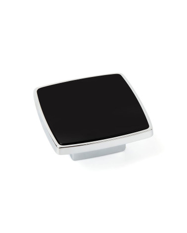 BIG black/polished chrome furniture knob design handle