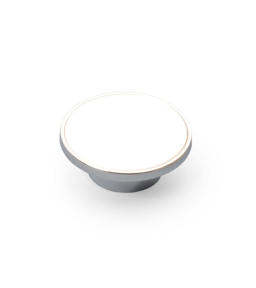 ARS white/polished chrome furniture knob design handle