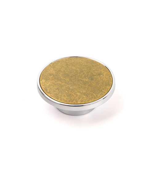 ARS patinated brass/polished chrome furniture knob design handle