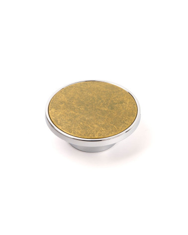 ARS patinated brass/polished chrome furniture knob design handle