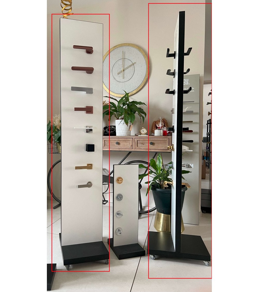 Photo of large millapoignees display stand with 16 door handles