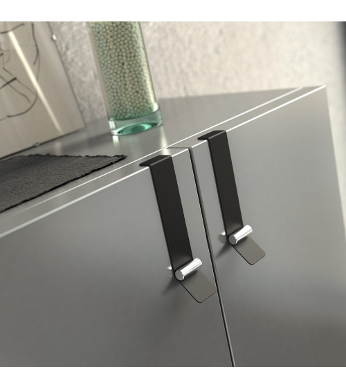 TORN matt black/polished chrome furniture handle design handle