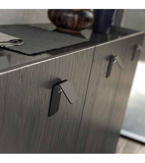 TORN-1 matt black/bright chrome furniture handle design handle