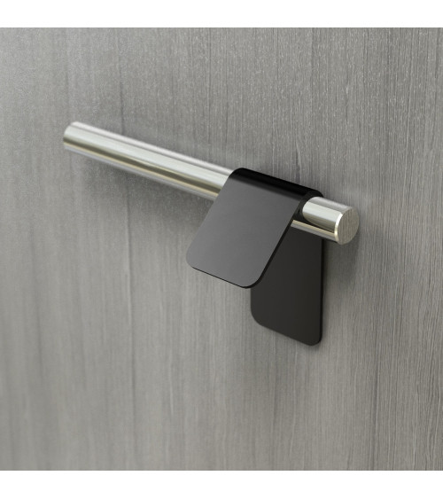 Matt black/bright chrome furniture handle TORN-3 designer handle