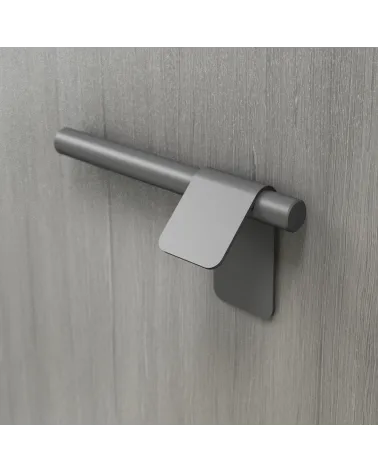 Anthracite furniture handle TORN-3 designer handle fitted on grey surface