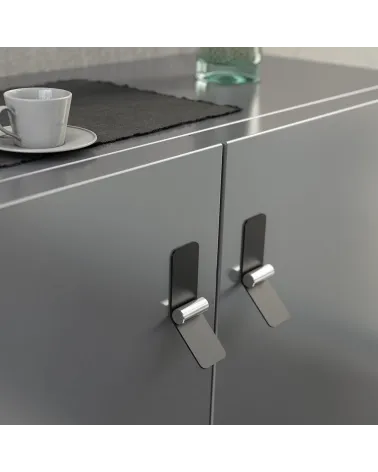 Matt black/bright chrome furniture handle TORN-2 designer handle fitted on furniture