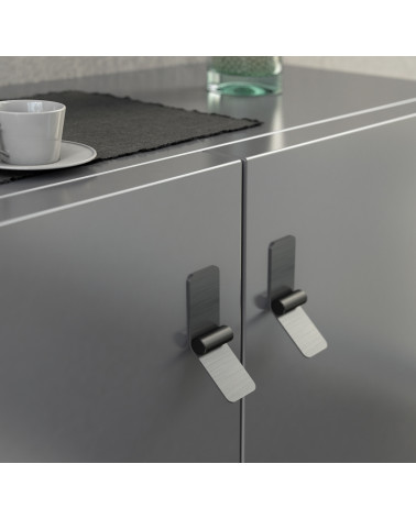Anthracite/matt black furniture handle TORN-2 designer handle fitted on furniture