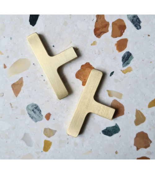 ISA T brass furniture knob designer handle