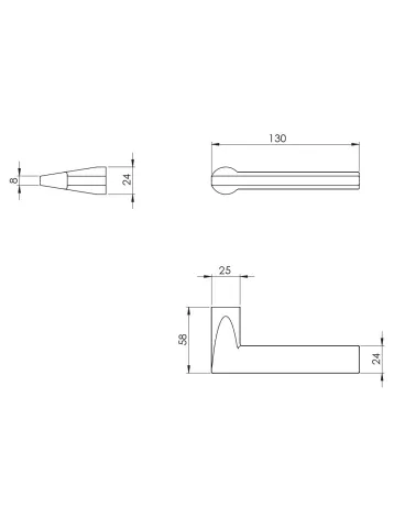 VERUM Atlanta Door Handle, very discreet - designer handle