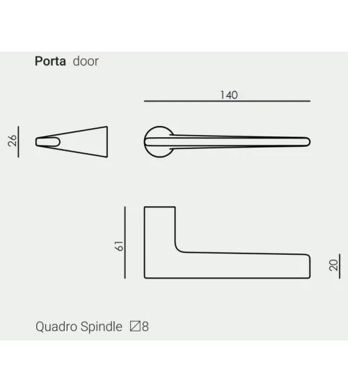 VERUM Lieve door handle, ultra-slim design - designer handle