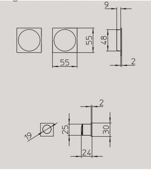 Minimalist sliding door handle MANDELLI 1108T designer handle colour 1