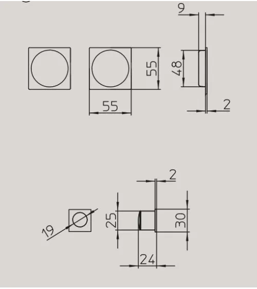 Minimalist sliding door handle MANDELLI 1108T designer handle colour 1