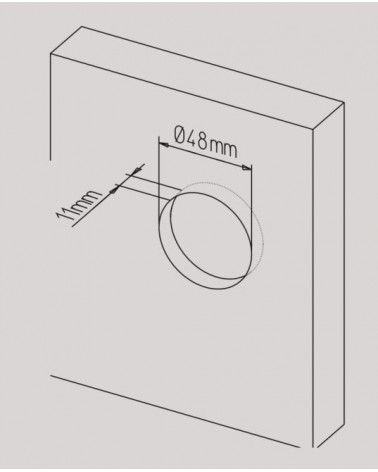 Simple sliding door handle MANDELLI 1118T with dimensions