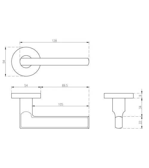 Classic door handle OVAL 1702