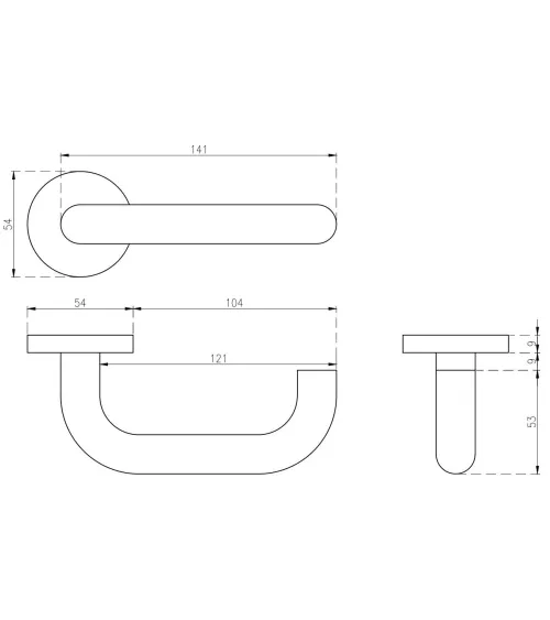 Classic door handle KVADRAT 1704