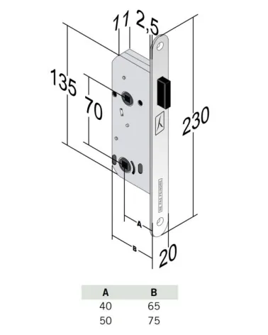 Bonaiti B-France WC - chic magnetic privacy lock - designer handle