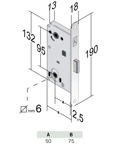 Bonaiti B-Forty WC - chic magnetic privacy lock - designer handle
