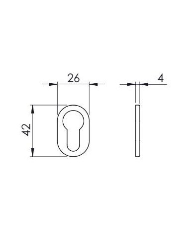 VERUM standard door rosette, euro cylinder - designer handle