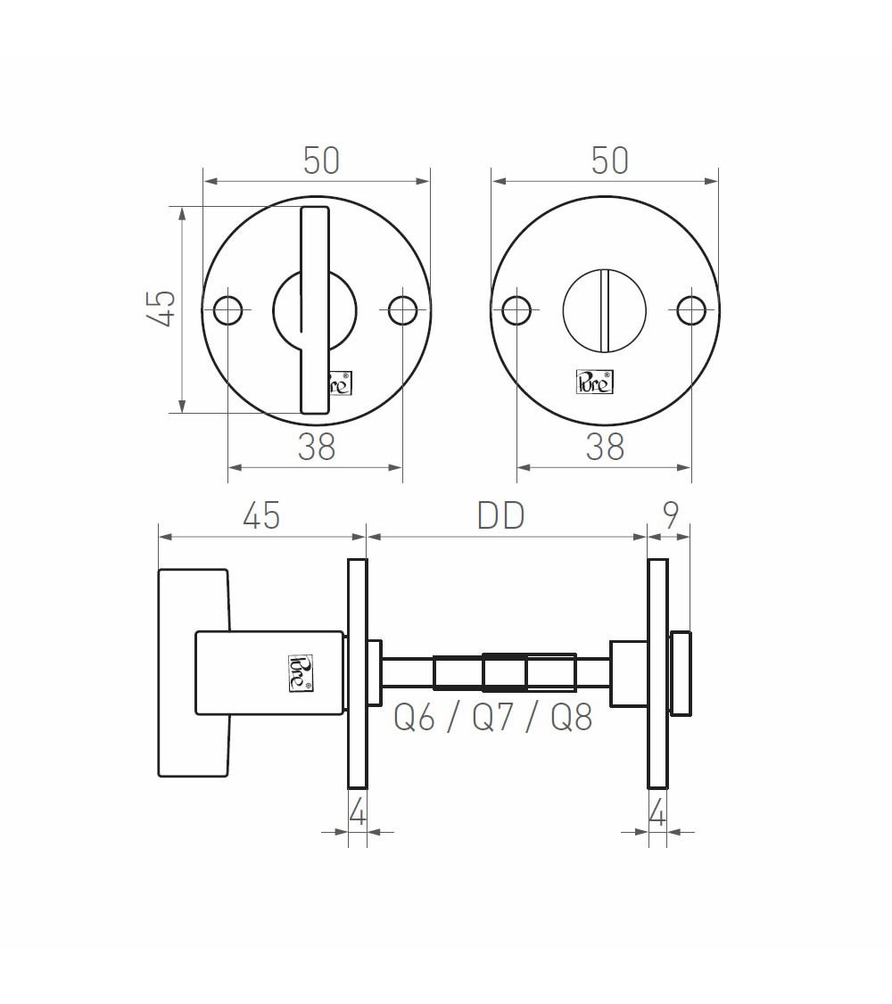 Door rosette R PURE WC - designer ironmongery