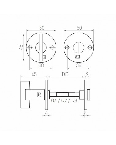 R PURE WC Door Rose - designer ironmongery
