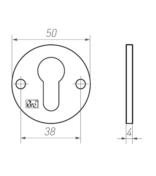 R PURE door rosette key PZ-17 - design hardware