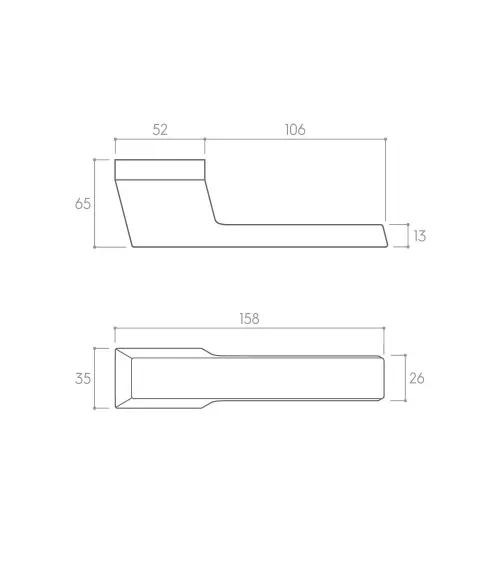 Futuristic MAXIMA door handle on concealed plate - designer handle