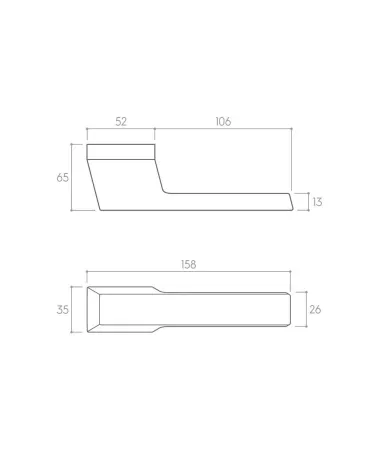 Futuristic MAXIMA door handle on concealed plate - designer handle