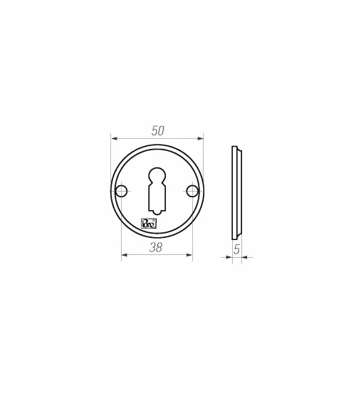 PURE R Door Escutcheon Keyhole L-50R - designer hardware