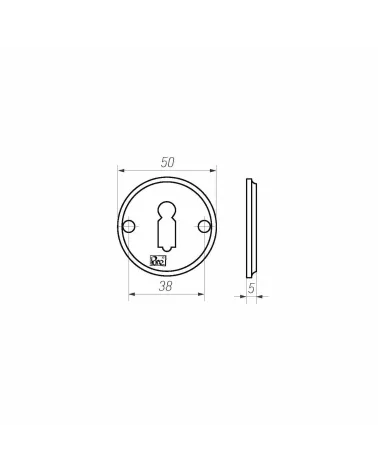 Door rosette R PURE key L-50R - design hardware