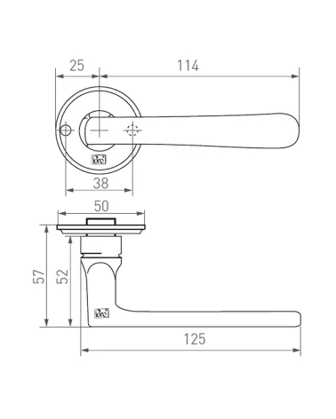 PHXL bronze industrial door handle - designer handle