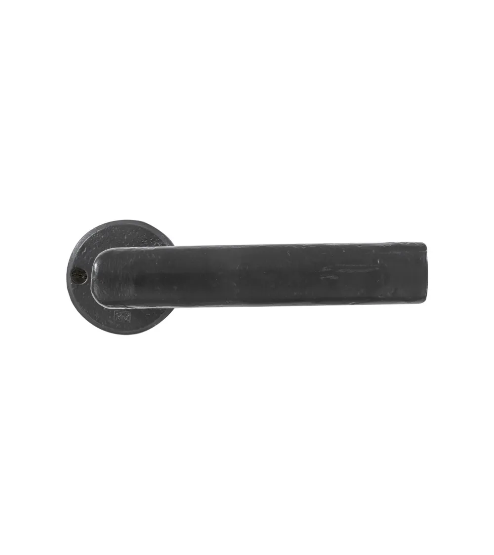 Robust classic bronze door handle 1930 round - designer handle