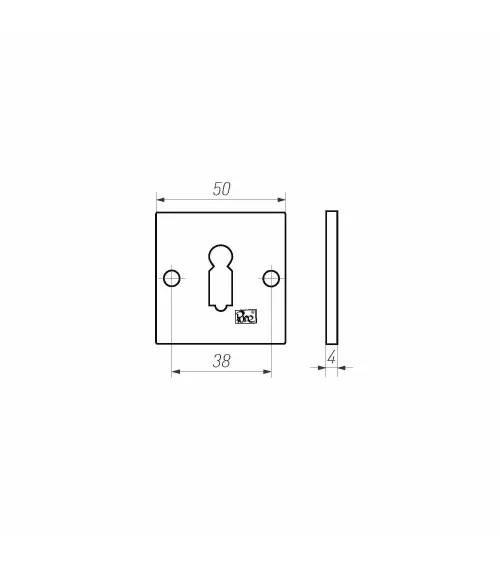 Door rosette PURE key L-50Q - design hardware