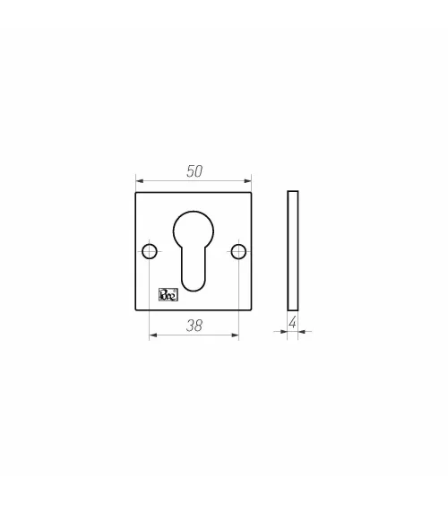 PURE Door Escutcheon Euro Profile PZ-50Q - designer hardware
