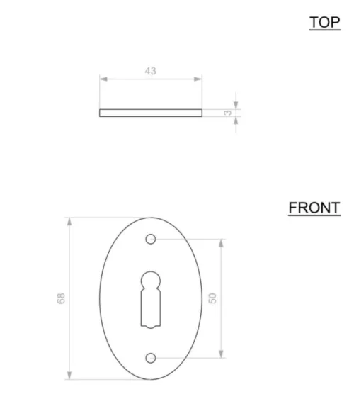 Door Rosette CDF Key L-1508 - Designer Hardware