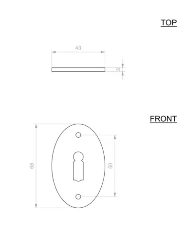Door Rosette CDF Key L-1508 - Designer Hardware