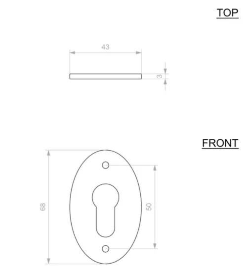 Door Rosette CDF Key PZ-1508 - Designer Hardware