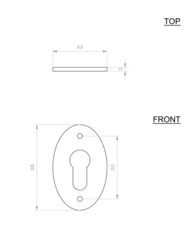 Door Rosette CDF Key PZ-1508 - Designer Hardware
